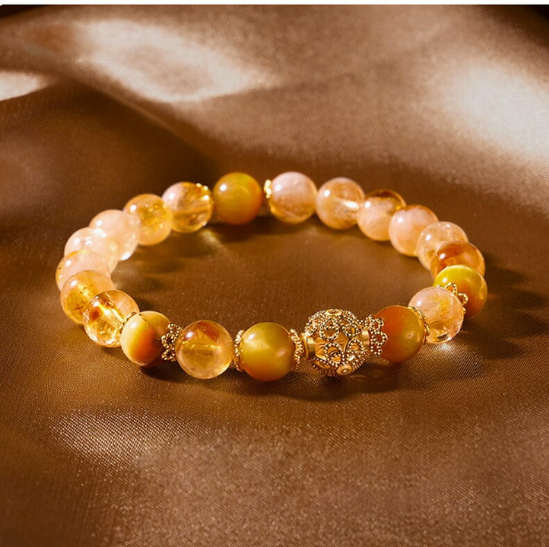 女性のため幸運天然シトリンブレスレ...
