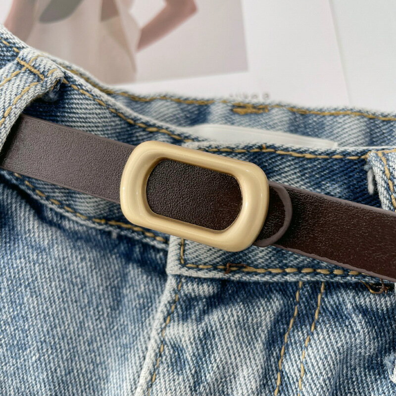 韓国 女性 ベルト スクエアバックル 穴なし ベルト 女性 レジャー レトロ ファッション シンプル 細ベルト ズボンベルト おしゃれ 万能 ドレスベルト ジャケットベルト ジーンズベルト ショートスカートベルト