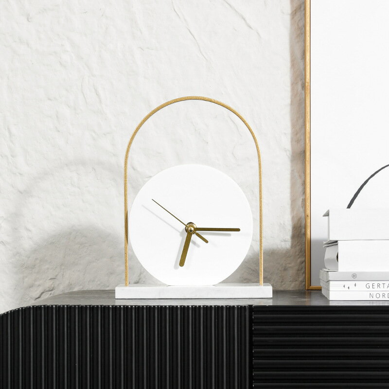 大理石 クロック 置物 ユニーク 高級 天然石 新居祝い インテリア 卓上時計 ギフト