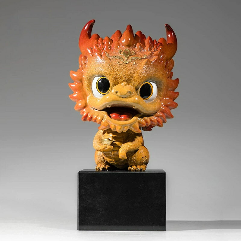 黄銅 竜の赤ちゃん 擺件 干支 祥竜 開業 贈答品 彩銅 工芸品 家居 玄関 オフィス デスク 装飾品 招財 開運 縁起物 伝統典雅風 高級感 インテリア クリ...