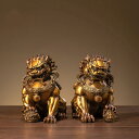 宮門 獅子 黄銅 置物 宮廷 守護 瑞獣 雄獅 彫刻 工芸品 玄関 リビング オフィス 卓上 インテリア 開運 招財 富貴 家庭用 ギフト プレゼント クリスマ...