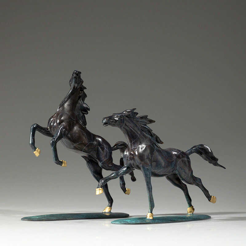 黄銅 馬 置物 インテリア オブジェ 卓上 装飾品 書斎 玄関 リビング 工芸品 開運 ブロンズ 彫刻 高級 デコレーション ギフト プレゼント クリスマス 御...