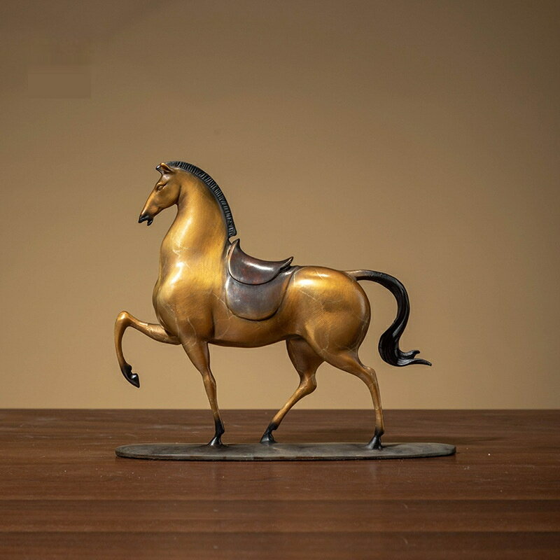 馬上金安 黄銅製 馬 置物 唐式 中式 工芸品 伝統工芸 雅風 インテリア 装飾品 開業祝い 祝賀 贈答品 玄関 客間 リビング 手作り ギフト クリスマス 御...
