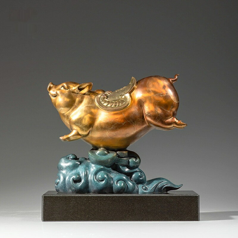 ブロンズ製 飛ぶ豚 置物 インテリア 玄関 酒棚 飾り 新築祝い 引越し祝い 開業祝い ギフト 干支 豚 縁起物 高級感 クリスマス 御歳暮 お歳暮 御年賀 敬...