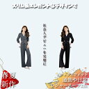 2025春季新作 レディースOL 気品ある通勤Vネックジャケット&ワイドパンツ セットアップ エレガント 通勤 職場 日常コーデ 快適 シンプル