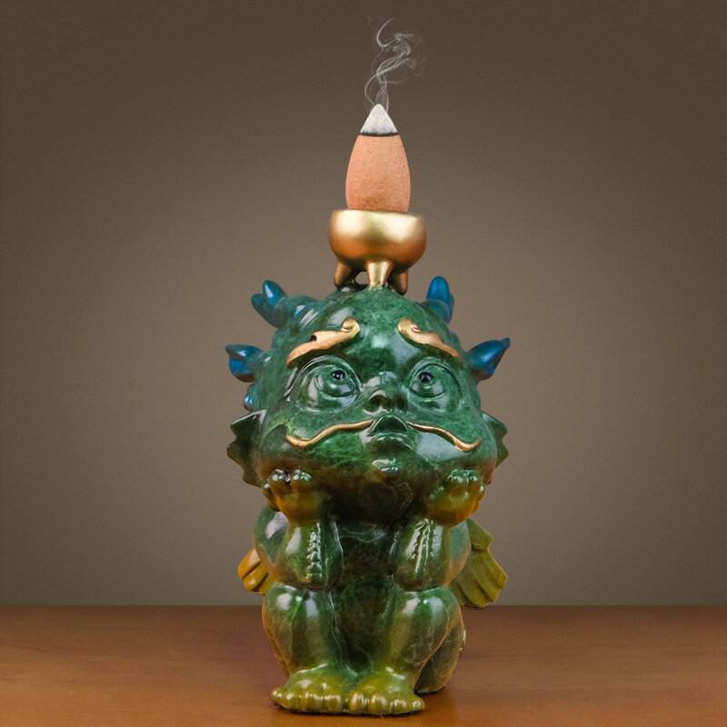 麒麟 香立て 檀香 線香差し 黄銅製 彩銅仕上げ 置物 工芸品 茶道 インテリア オブジェ 開運 縁起物 家庭用 リビング 書斎 玄関 社長室 昇進祝い 引越し...