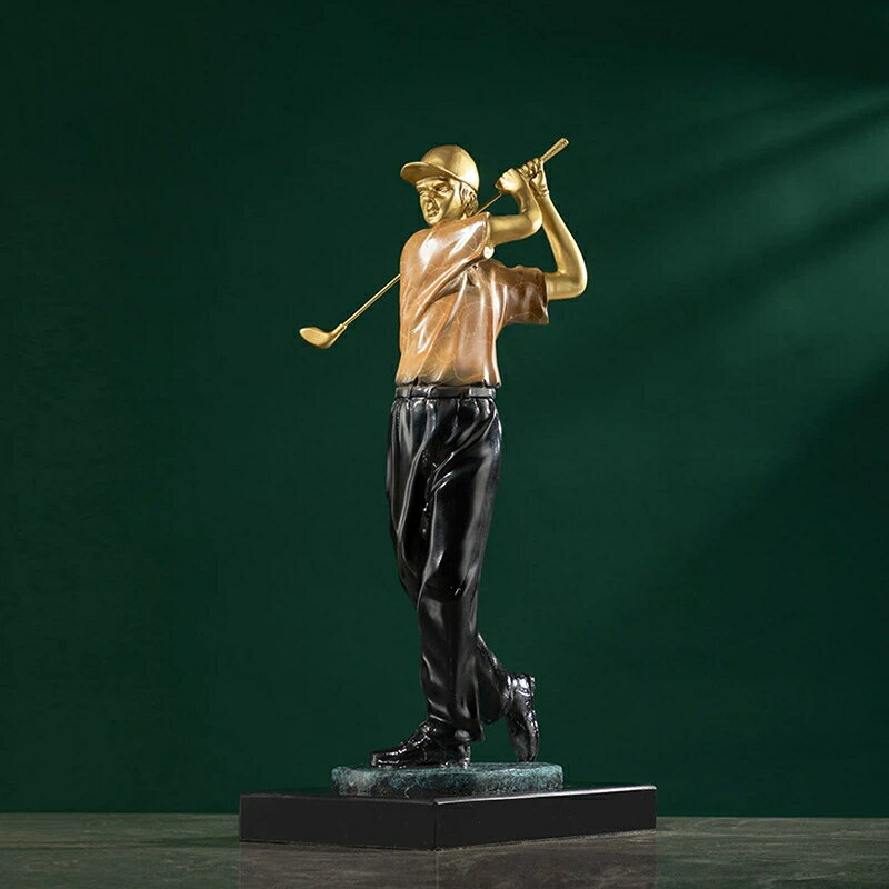 彩銅仕上げ 紳士 ゴルフ像 置物 高級 銅工芸品 オフィス 書斎 デスク 装飾品 企業贈答 記念品 芸術銅像 インテリア 彫刻 クリスマス 御歳暮 お歳暮 御年...