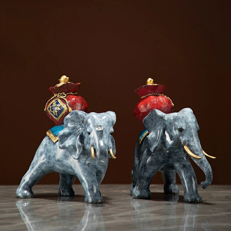 吉祥送宝 銅像 置物 招財 開運 吸福 象 玄関 オフィス リビング 飾り物 開業祝 引越祝 新居祝い 昇進祝 社長室 贈答品 ギフト クリスマス 御歳暮 お歳...