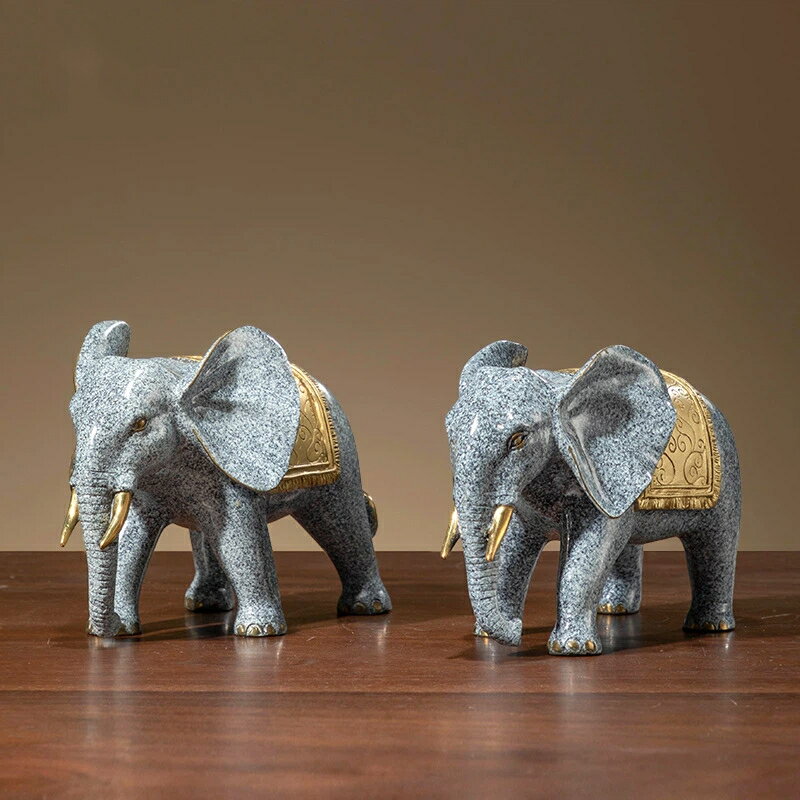 スノーフレーク福 象 ブロンズ 黄銅 置物 オブジェ リビング 玄関 飾り棚 アンティークディスプレイ棚 新居祝い 昇進祝い 御礼 社長室 オフィス 縁起物 金...