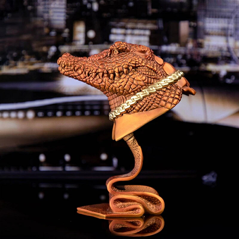 大物 鰐 鰐頭 黄銅 擺件 銅製 工芸品 会社 オフィス 卓上 置物 金属 装飾品 威厳 象徴 成功運 商売繁盛 ギフト プレゼント 伝統典雅風 クリスマス 御...
