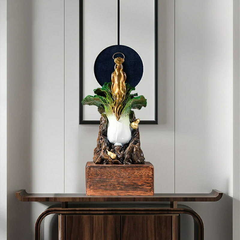 高麗人参 白菜 黄銅 置物 彩銅仕上げ 銅工芸品 玄関 リビング 開業 祝い 引越し 記念品 インテリア 家具飾り 縁起物 開運 招福 高級装飾品 ギフト プレ...