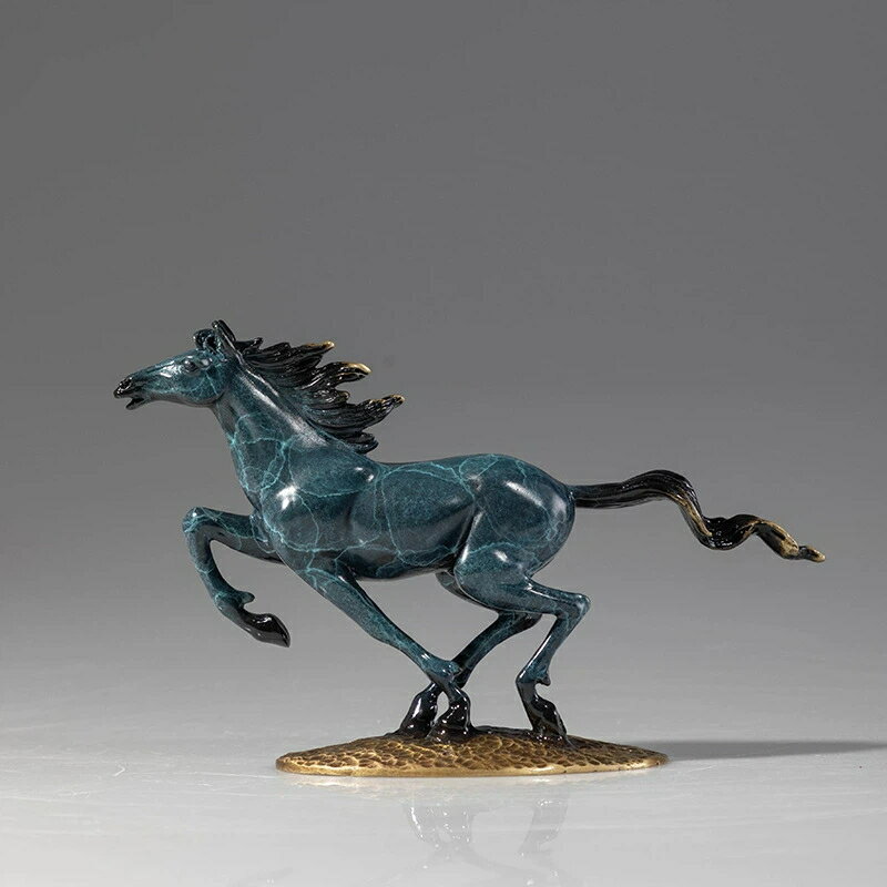 馬 置物 一馬当先 立馬成功 開運 銅製 彫刻 工芸品 車載 飾り リビング 展示棚 壁飾り 卓上 インテリア 彩銅仕上げ クリスマス 御歳暮 お歳暮 御年賀 ...