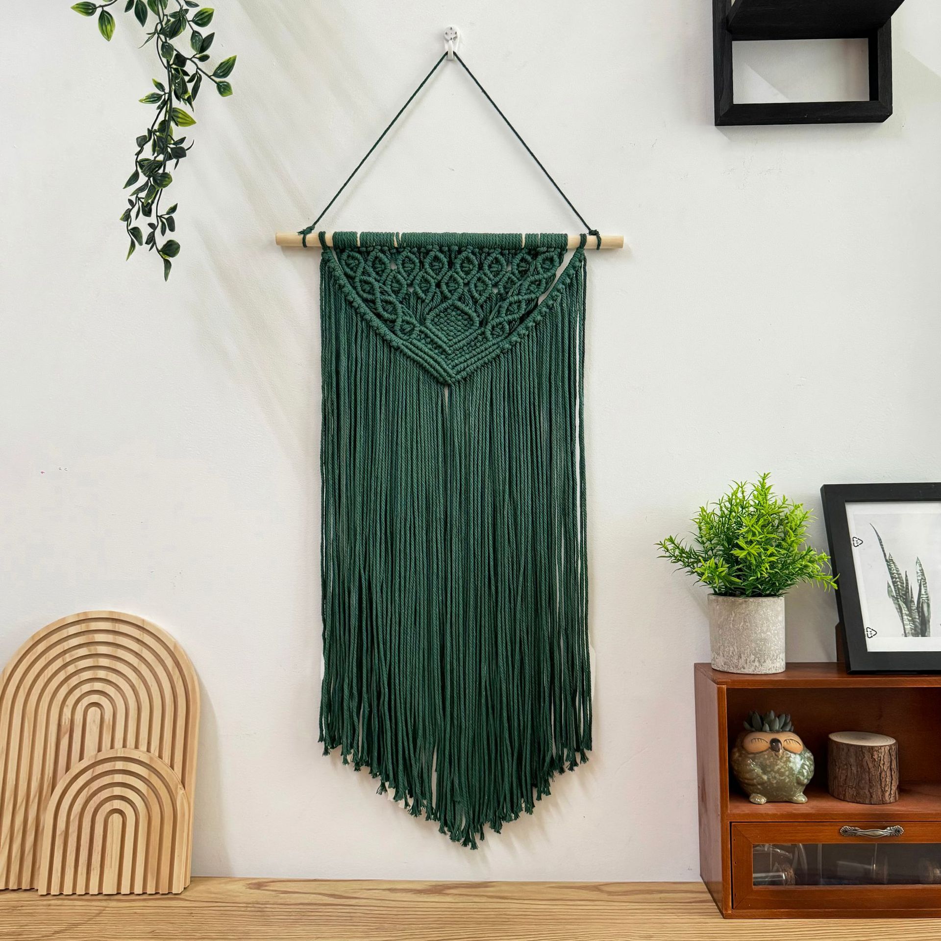 ボヘミアン ハンドメイド 壁掛けタペストリー 北欧風 民宿 インテリア フリンジ 装飾 ナチュラル エスニック おしゃれ