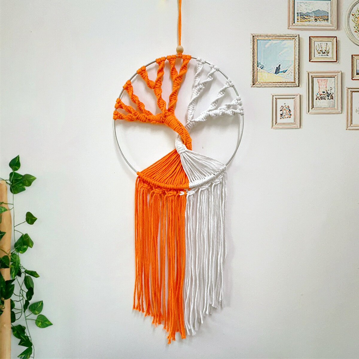 超人気 生命の樹 フリンジ 壁掛けタペストリー ボヘミアン編み リビング装飾 ドリームキャッチャー インテリア エスニック ハンドメイド ナチュラル 2025新作