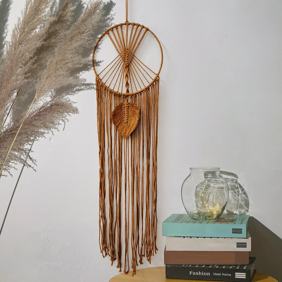 ボヘミアン ドリームキャッチャー 壁掛け リビング 寝室 装飾 ハンドメイド 天然素材 葉編み エスニック インテリア 魔除け おしゃれ 2025新作