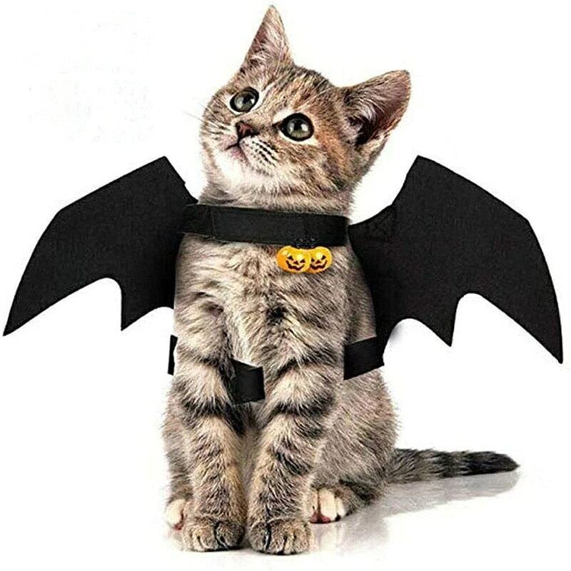 fukin-storeのハロウィン ペット コスチューム 蝙蝠 羽 翼 犬 猫 小型犬 服 衣装 フェルト 手作り風 可愛い パーティー 仮装 バットウィング 安全｜アングル2