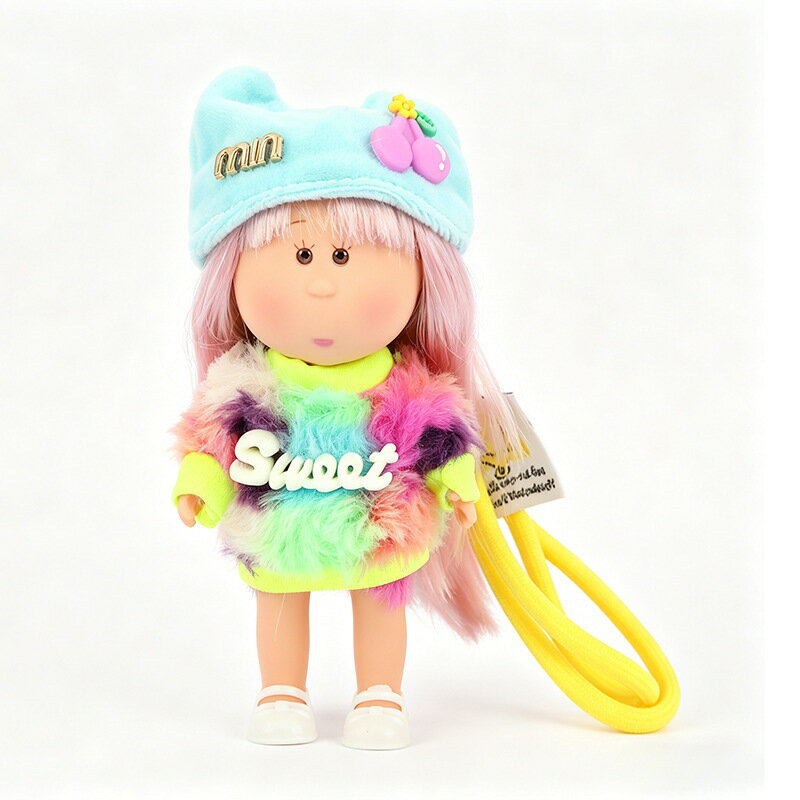 Rakuten - ポテトドール Mia ドール 14cm ミニサイズ 着せ替え人形 DIY ドール キーホルダー バッグチャーム カバン飾り ストラップ付き インテリア雑貨 ギフト かわいい 丸顔ぽってり 癒し系 コレクション 320-2