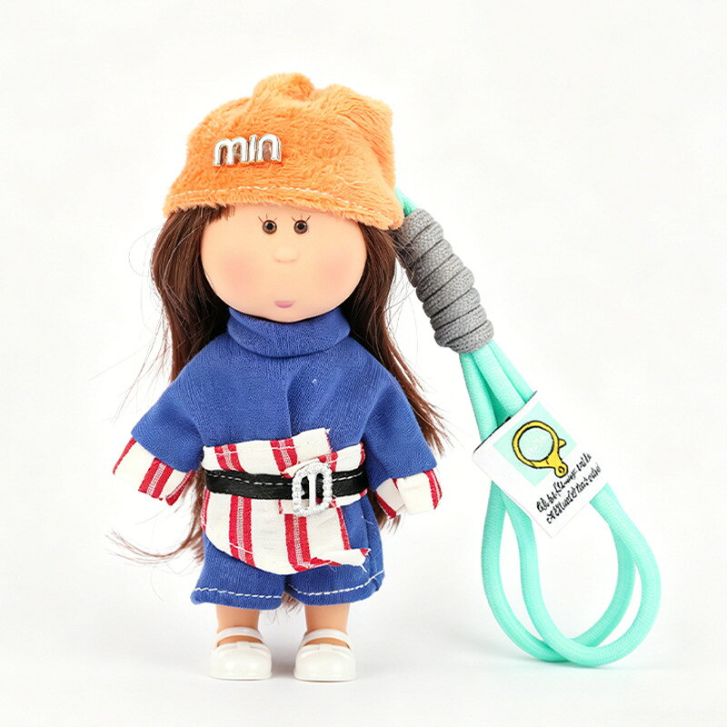 ポテトドール Mia ドール 14cm ミニサイズ 着せ替え人形 DIY ドール キーホルダー バッグチャーム カバン飾り ストラップ付き インテリア雑貨 ギフト かわいい 丸顔ぽってり 癒し系 コレクション 323-3