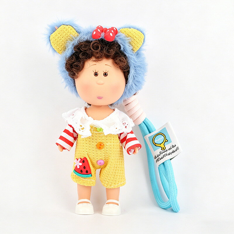 Rakuten - ポテトドール Mia ドール 14cm ミニサイズ 着せ替え人形 DIY ドール キーホルダー バッグチャーム カバン飾り ストラップ付き インテリア雑貨 ギフト かわいい 丸顔ぽってり 癒し系 コレクション 323-6