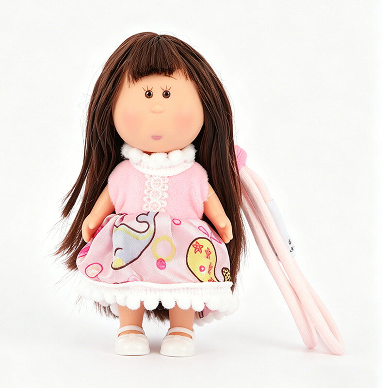 Rakuten - ポテトドール Mia ドール 14cm ミニサイズ 着せ替え人形 DIY ドール キーホルダー バッグチャーム カバン飾り ストラップ付き インテリア雑貨 ギフト かわいい 丸顔ぽってり 癒し系 コレクション 328-5