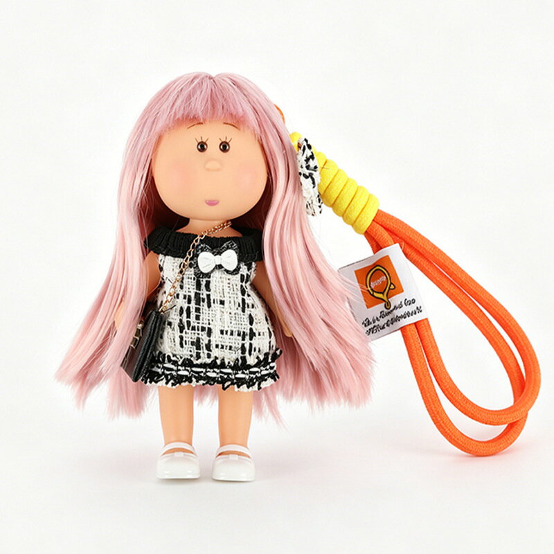 Rakuten - ポテトドール Mia ドール 14cm ミニサイズ 着せ替え人形 DIY ドール キーホルダー バッグチャーム カバン飾り ストラップ付き インテリア雑貨 ギフト かわいい 丸顔ぽってり 癒し系 コレクション 331-3