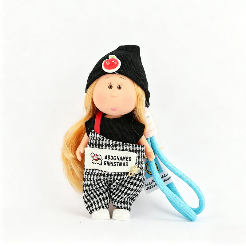 Rakuten - ポテトドール Mia ドール 14cm ミニサイズ 着せ替え人形 DIY ドール キーホルダー バッグチャーム カバン飾り ストラップ付き インテリア雑貨 ギフト かわいい 丸顔ぽってり 癒し系 コレクション 334-3