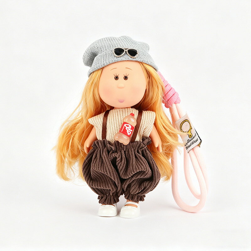 Rakuten - ポテトドール Mia ドール 14cm ミニサイズ 着せ替え人形 DIY ドール キーホルダー バッグチャーム カバン飾り ストラップ付き インテリア雑貨 ギフト かわいい 丸顔ぽってり 癒し系 コレクション 334-5