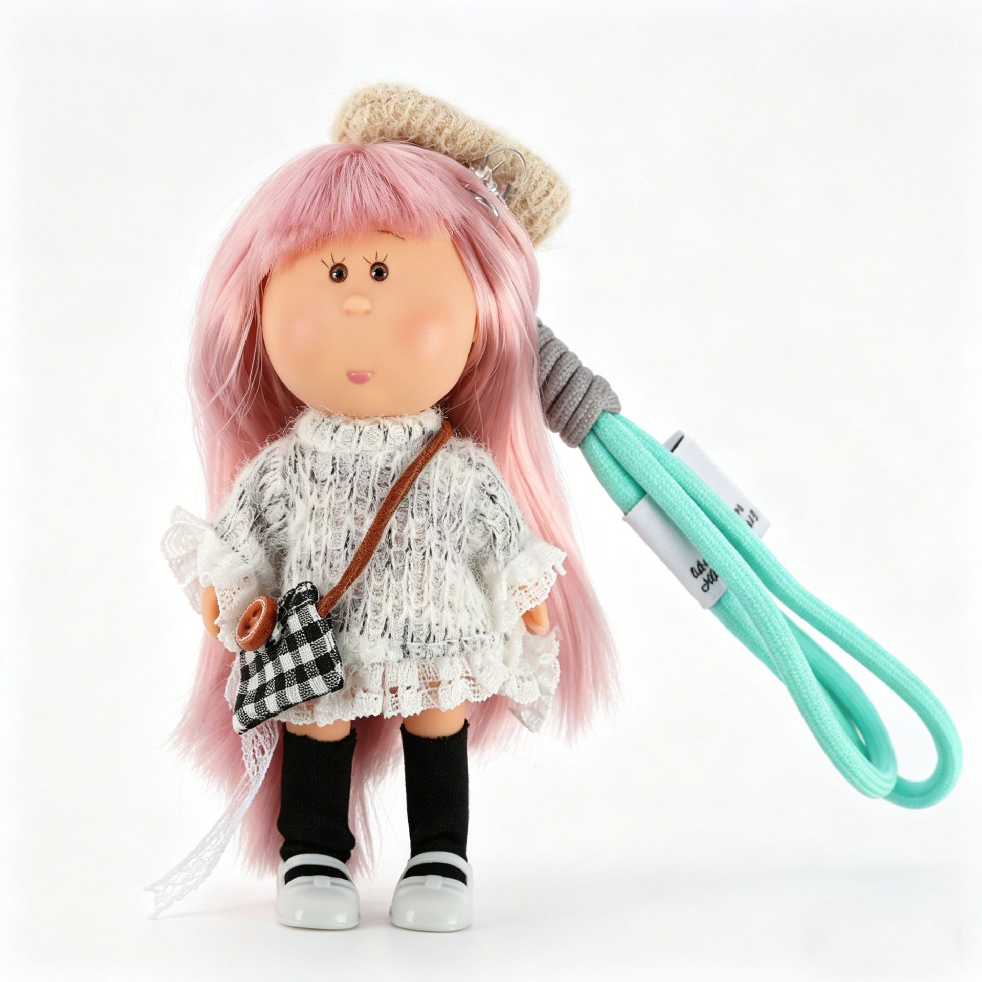 Rakuten - ポテトドール Mia ドール 14cm ミニサイズ 着せ替え人形 DIY ドール キーホルダー バッグチャーム カバン飾り ストラップ付き インテリア雑貨 ギフト かわいい 丸顔ぽってり 癒し系 コレクション 335-4