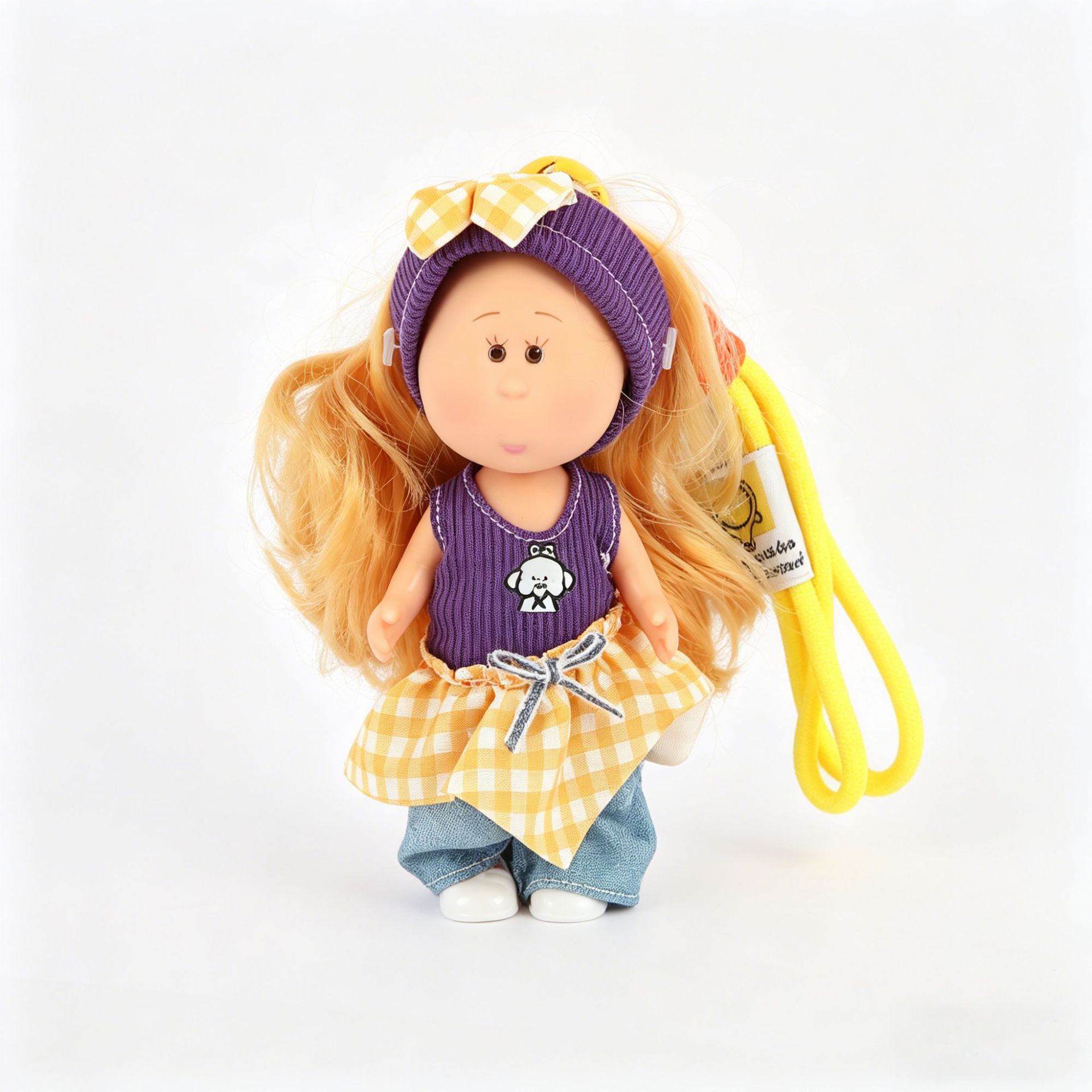 ポテトドール Mia ドール 14cm ミニサイズ 着せ替え人形 DIY ドール キーホルダー バッグチャーム カバン飾り ストラップ付き インテリア雑貨 ギフト かわいい 丸顔ぽってり 癒し系 コレクション 336-2
