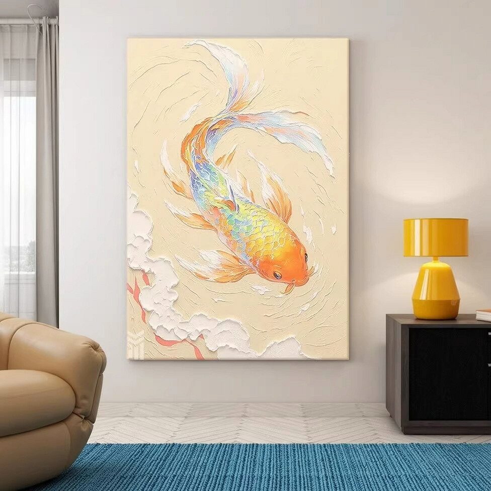 楽天市場】金魚（油彩画｜絵画）：アート・美術品・骨董品・民芸品