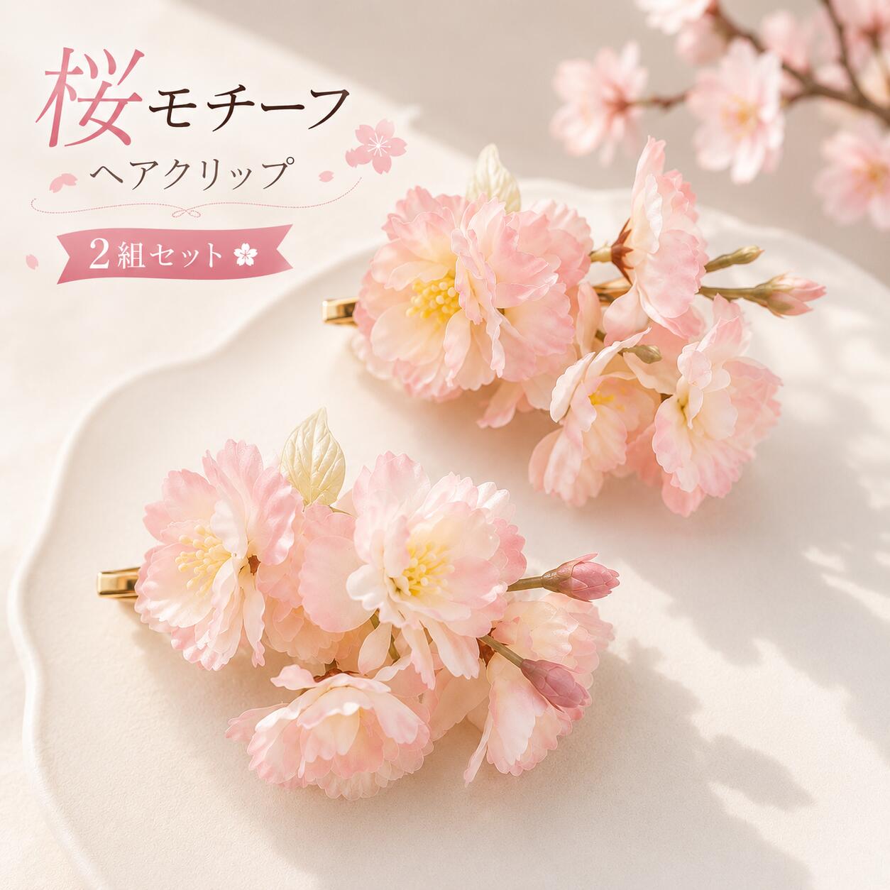 楽天市場】桜 ヘアクリップの通販