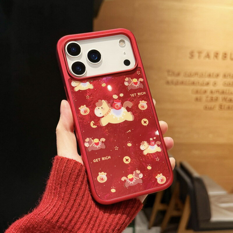 Rakuten - 馬 デザイン iPhoneケース 小馬モチーフ 干支 午年 縁起物 明るいデザイン iPhone17 iPhone16 シリーズ対応 ソフトケース プレゼント mk12
