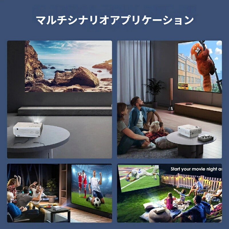 fukin-storeのプロジェクター 小型 1080P フル HD 4K 対応 2.4G+5G WiFi Bluetooth5.0 スマホ接続 ポータブル 家庭用 寝室 壁投げ ホームシアター アウトドア 高画質 内蔵スピーカー｜アングル3