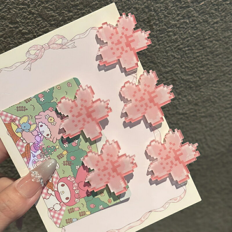ヘアクリップ 桜 さくら ピクセル ダッククリップ 春 ピンク 可愛い 少女 前髪クリップ サイドクリップ 後れ毛 お花見 ガーリー 髪飾り ヘアアクセサリー レディース おしゃれ