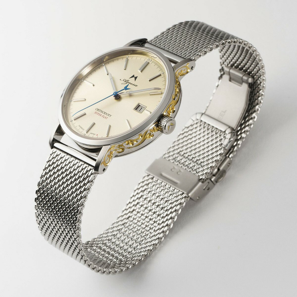 腕時計 Azusa ORTHODOXY アズサ オーソドキシー 彫刻モデル ゴールド メカニカル 自動巻 日本製 オリジナル腕時計 メンズ【送料無料】