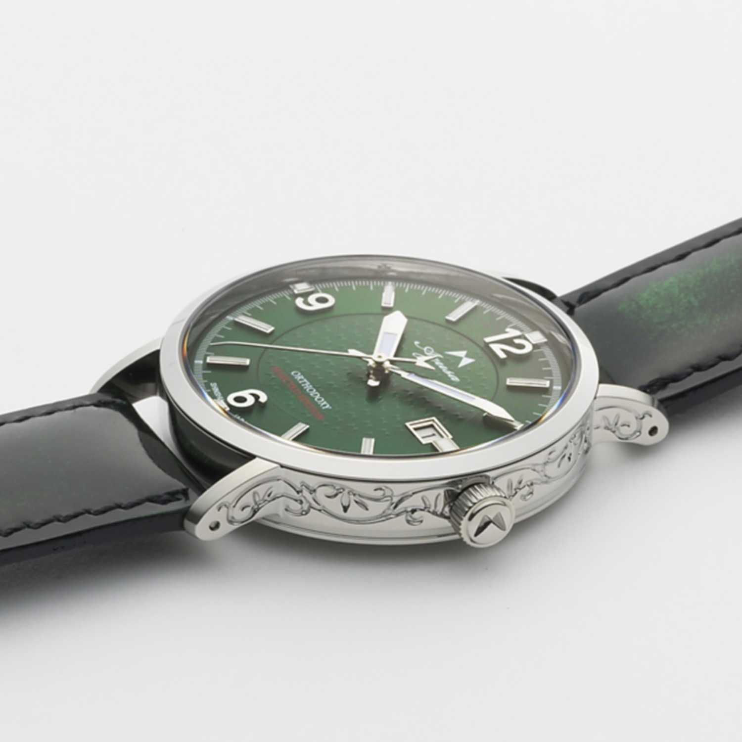 腕時計 Azusa ORTHODOXY KIZAMU グリーン アズサ オーソドキシー パーリィークラシックベルト メカニカル 自動巻 日本製 メンズ【送料無料】