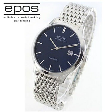 エポス 腕時計 epos 3420BLM 自動巻 メカニカル ステンレスベルト スイス メンズ【送料無料】