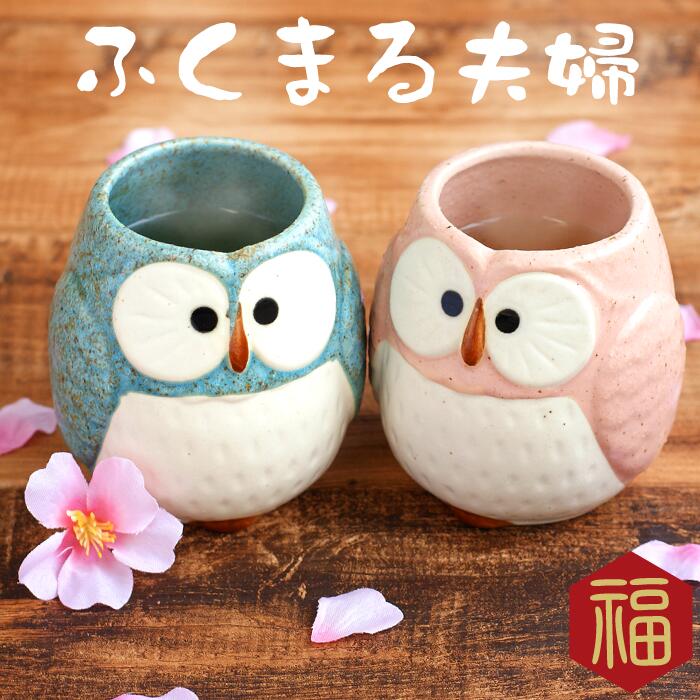 結婚記念日両親 金婚式 名入れ 【 美濃焼 パステル ふくろう 湯のみ 夫婦 ペア セット 】 湯呑み 湯飲み 雑貨 父 母 誕生日 還暦祝い 古希祝い 還暦 ...