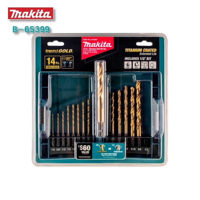 マキタ B-65399 チタンドリルビットセット 14-Piece MAKITA アメリカ規格 純正 六角シャンク