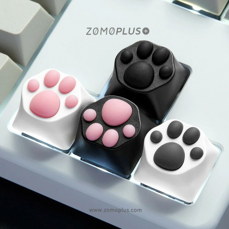 キーキャップ スタムゲームキーキャップ キーボード交換用 カズタマイズ ネコ 猫 ねこ 肉球 【ぷにぷに シリコン キャット CAT パソコ