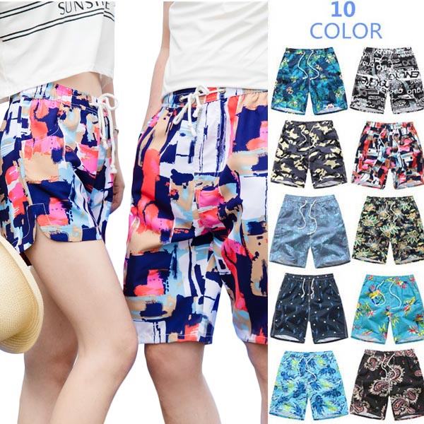 【2点購入8％OFF】サーフパンツ 水着 プリント 総柄 速乾 カップル メンズ レディース 海パン 全10色 サーフショーツ ショートパンツ ハ