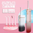 口腔洗浄器 子供用 ジェット水流 4本ノズル付き USB充電式 IPX7防水 スリムで伸縮可能 収納しやすい 口腔洗浄機 磨き残しゼロ 歯ぐきの健康促進 180...