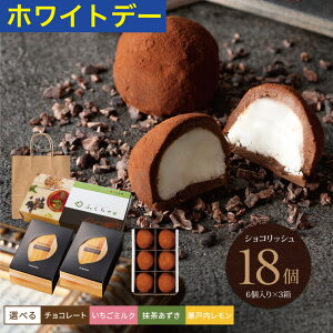 【抽選で最大全額ポイントバック】ホワイトデー お返し 生チョコ チョコ 職場 大量 会社 個包装 おしゃれ ギフト プレゼント スイーツ トリュフ 生ショコラ ティータイム いちごミルク 抹茶あずき 瀬戸内レモン 【ショコリッシュ6個入り×3箱セット】