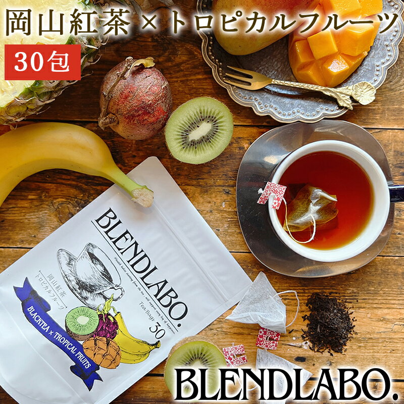  フレーバーティー 岡山紅茶 トロピカルフルーツ 送料無料 ティーバッグ 30包 ふくちゃ 紅茶 国産 フルーツ くだもの 果物 Blend LABO.