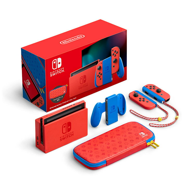 【新品未開封】NintendoSwitch Joy-Con(L) マリオレッド×ブルー　エディション　マリオカラー　キャリングケース付き【2021年1月新型モデル】任天堂 ニンテンドー スイッチ ニンテンドースイッチ 本体　ゲーム ゲーム機 最新 限定　新色