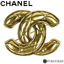 【CHANEL/シャネル】ココマーク　マトラッセ　ブローチ　ゴールド×GP　【中古】