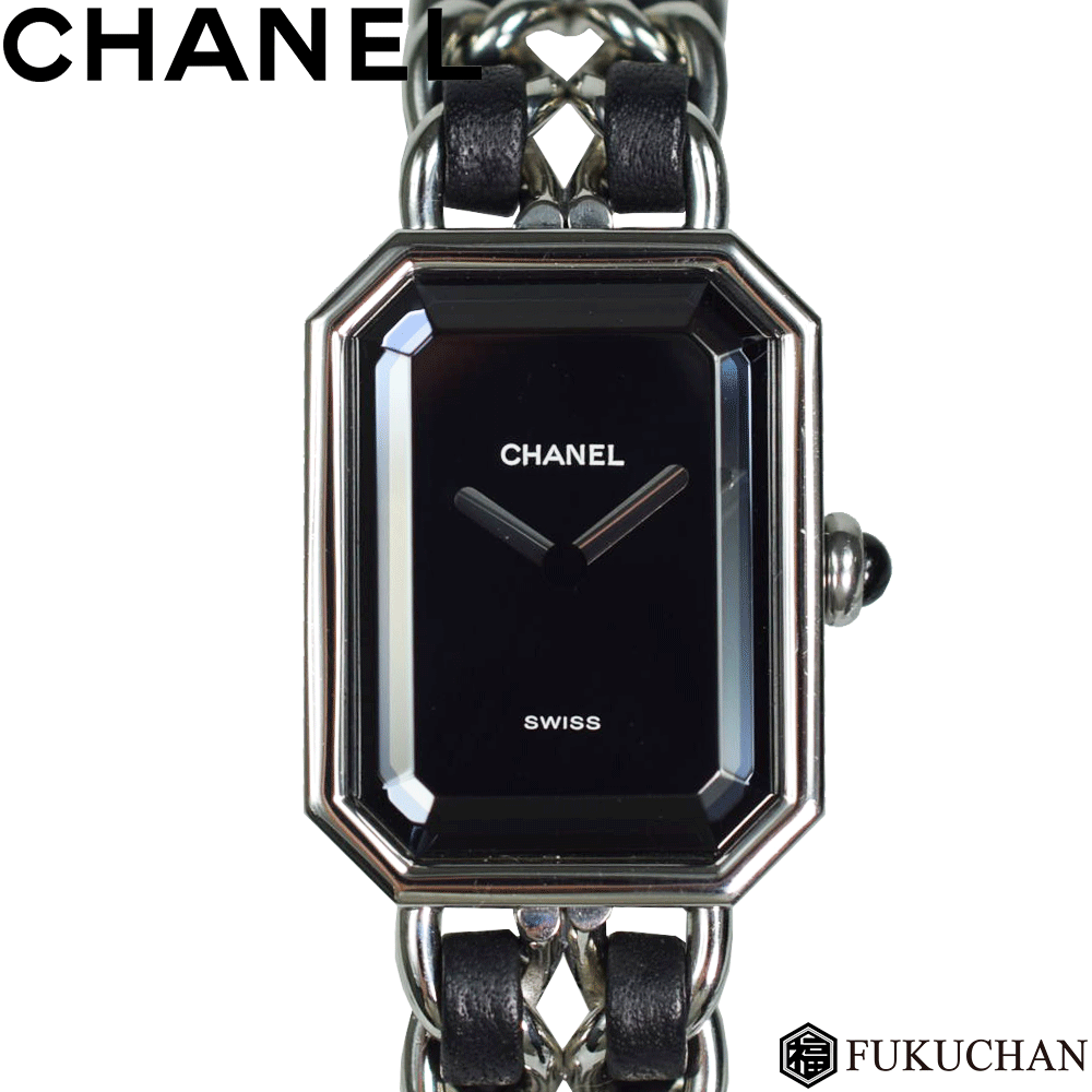 【CHANEL/シャネル】プルミエール　Mサイズ　レディース ウォッチ　ブラック×シルバー金具　SS ...