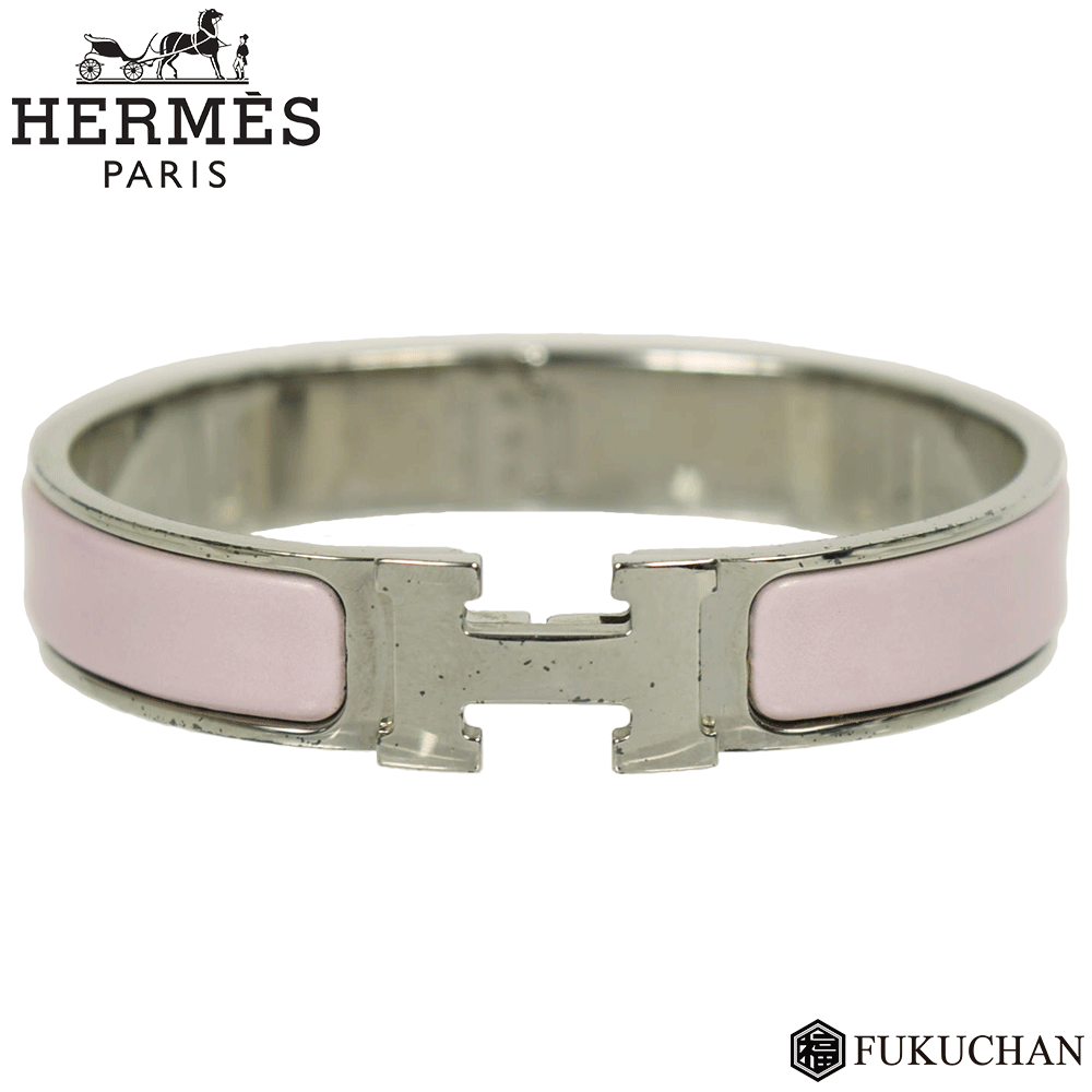 【HERMES/エルメス】クリッククラックPM　ピンク×シルバー金具　【中古】のサムネイル