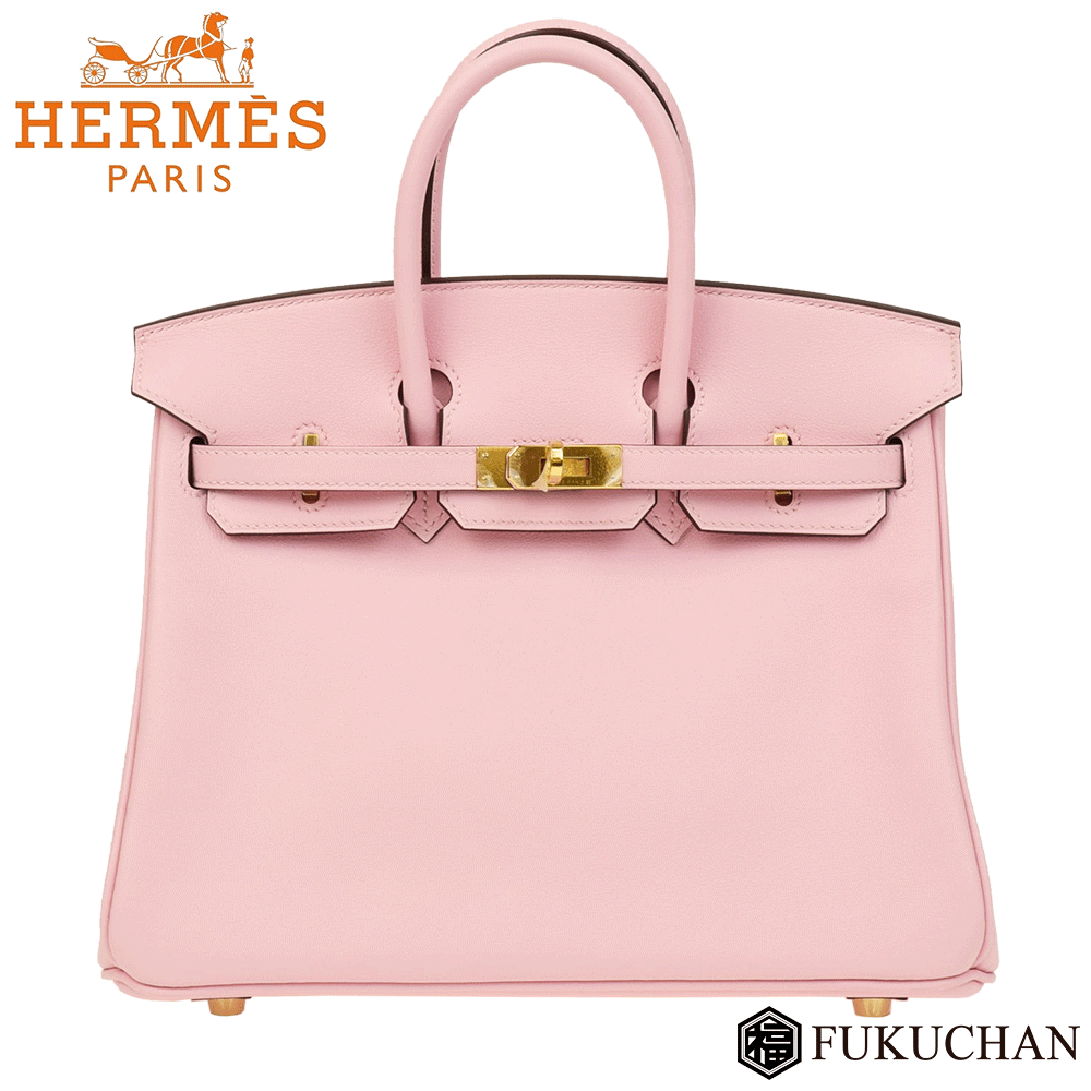 【HERMES/エルメス】バーキン25 ヴォースイフト×ローズサクラ　ゴールド金具 X刻印　【中古】≪送料無料≫のサムネイル