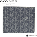 【GOYARD/ゴヤール】ヘリンボーン　二つ折り財布　コーティングキャンバス　グレー　APM110　 ...